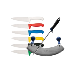 Messer, Hackmesser, Gabeln, Wetzst�hle