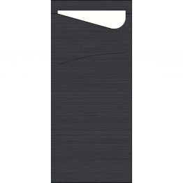 Mehr Produktinformationen Bestecktasche 8,5 x 19 cm Papier schwarz (100�Stck)