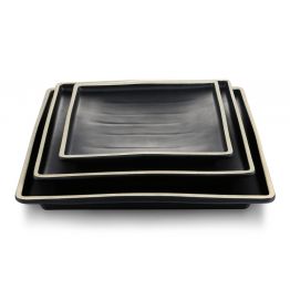 Mehr Produktinformationen Quadratisches Tablett Melamin-Schiefermuster 29 cm