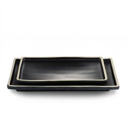 Mehr Produktinformationen Rechteckiges Tablett Melamin-Schiefermuster 26 x 13 cm