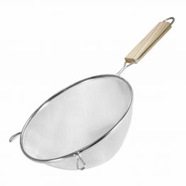 Mehr Produktinformationen Sieb, verzinnt, 18 cm, mittlere Struktur, Holzgriff