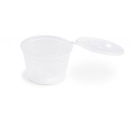 Mehr Produktinformationen PP-Dressingschale mit Deckel,120ml 50st. (50�Stck)